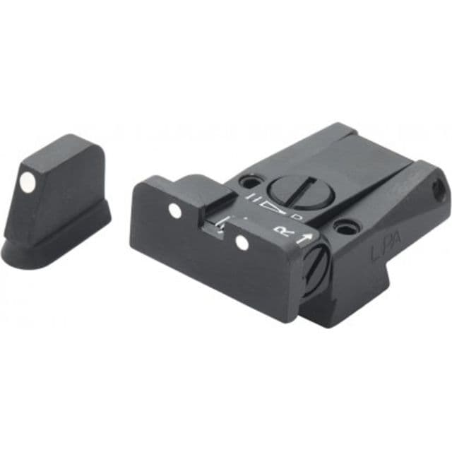 LPA SPR Adjustable White Dot Sight Set For CZ 75/85 Models w/ Dovetail Front Sights Black