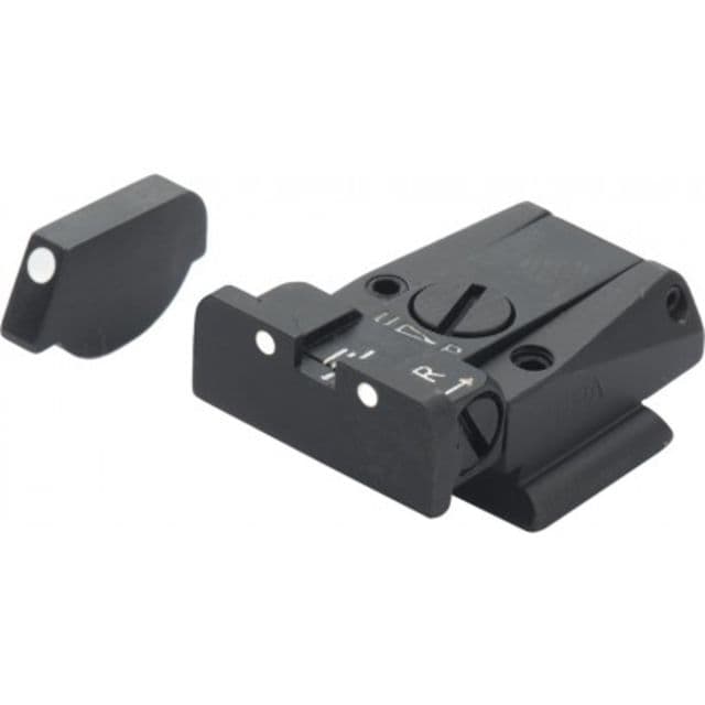 LPA SPR Adjustable White Dot Sight Set For Ruger P85-P89 Black