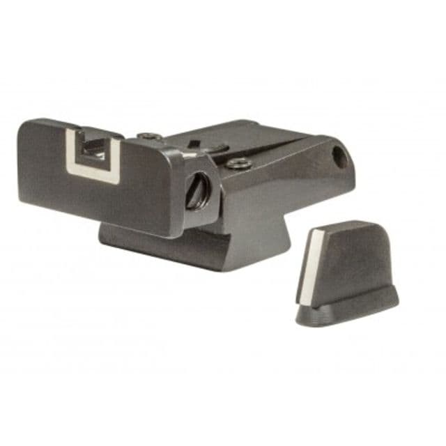 LPA SPR Adjustable White Outline Sight Set For CZ 75/85 Models w/ Dovetail Front Sights Black