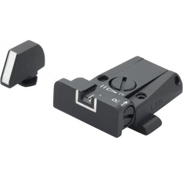 LPA SPR Adjustable White Outline Sight Set For Glock Black