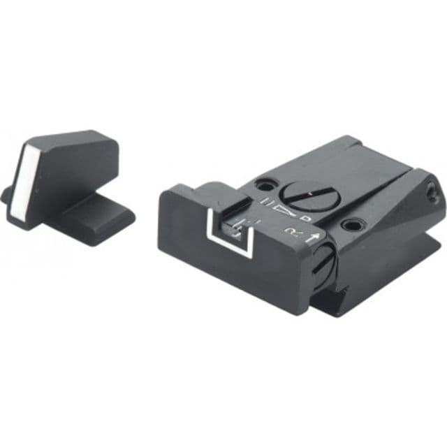 LPA SPR Adjustable White Outline Sight Set For H&K P7 Black