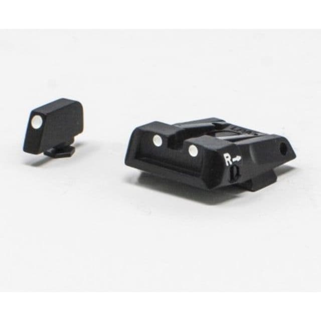 LPA SPS Fully Adjustable White Dot Sight Set For Glock 17-41 Black
