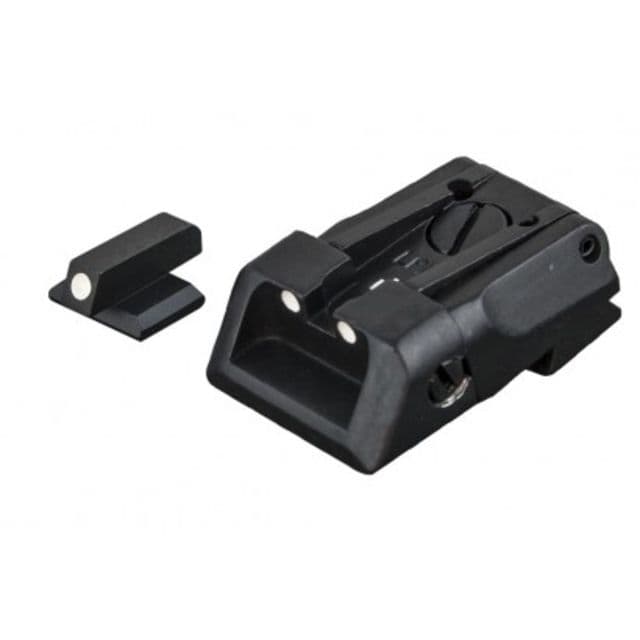 LPA SPS Fully Adjustable White Dot Sight Set For Kimber 1911 Black