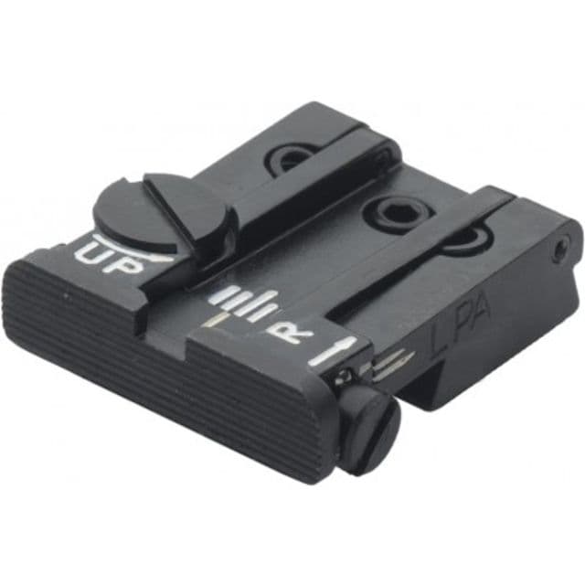 LPA TPU Adjustable Rear Black Serrated Sight Set For Ruger Cal22 Mark2 Black