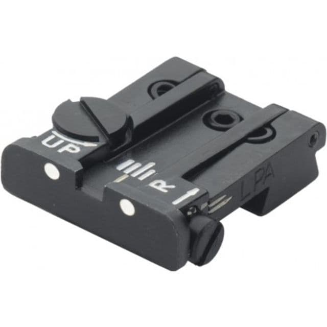 LPA TPU Adjustable Rear White Dot Sight Set For Beretta 929698M9 Stock Brigadier 90Two Black