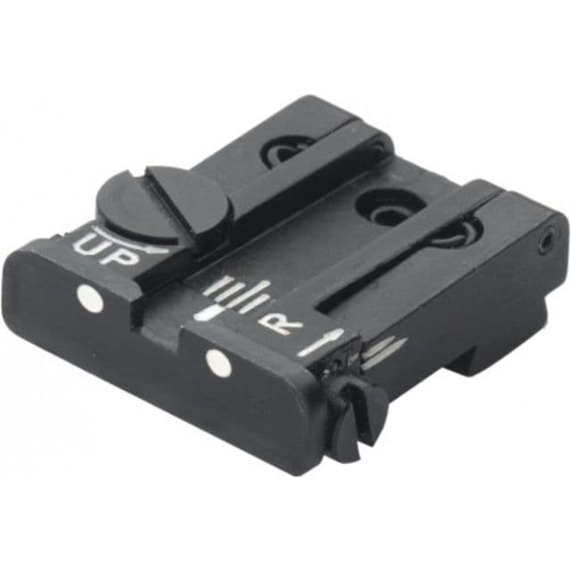 LPA TPU Adjustable Rear White Dot Sight Set For Glock 17-23 25-32 34 35 Black