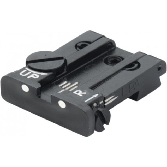 LPA TPU Adjustable Rear White Dot Sight Set For Springfield & Sig - P220/225 Etc. XD Black