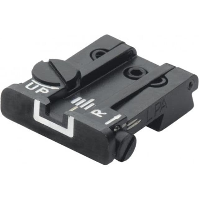LPA TPU Adjustable Rear White Outline Sight Set For Browning High Power Sport Black