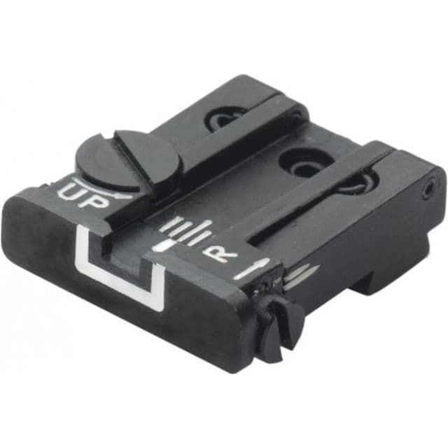 LPA TPU Adjustable Rear White Outline Sight Set For Glock 17-23 25-32 34 35 Black