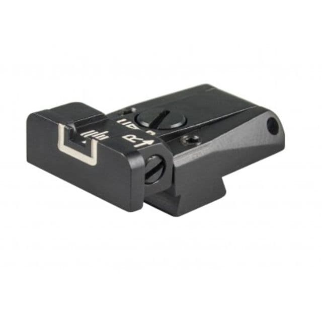 LPA TRT Adjustable Rear White Outline Sight For Tanfoglio Match Stock 2 Stock 3 and Custom 1911 Black