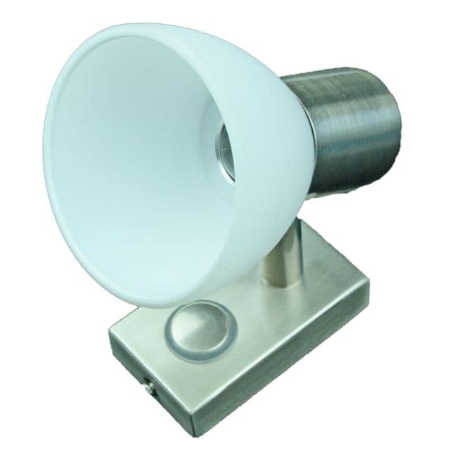 Lunasea Lighting 3W LED Wall Mount Light Fixture w/ Touch Dimming Brushed Nickel Warm White