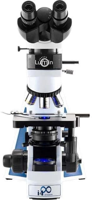 LW Scientific i-4 Microscope w/LUMIN Epi-Fluor Infinity PLAN Binocular Microscope 490/510nm LED