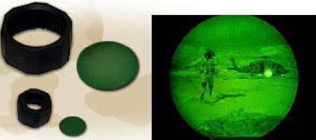 Mag Mini MagLite AA Flashlight Night Vision Green NVG Lens with Holder