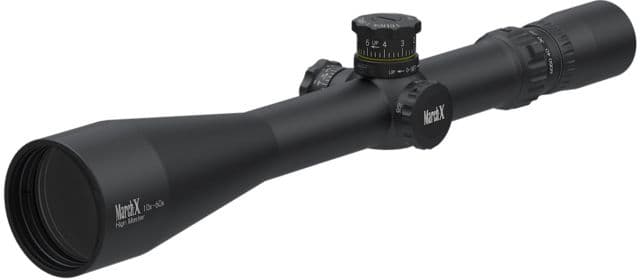 March Scopes Tactical Turret High Master 10-60x56mm Rifle Scopes 34mm Tube Second Focal Plane 3/32MOA Dot Reticle Black DE0169