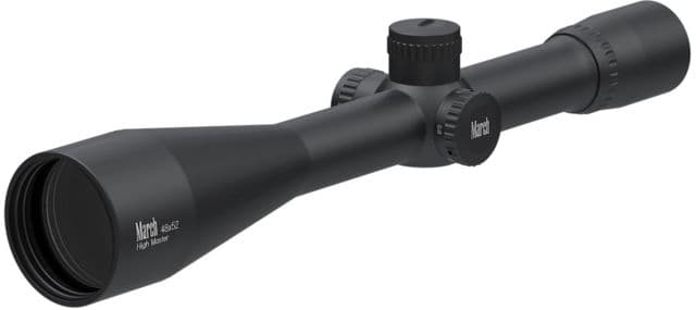 March Scopes Normal Turret High Master 48x52mm Rifle Scopes 30mm Tube Second Focal Plane 1/16 MOA Dot Reticle Black D48F521/16MOA Dot Reticle