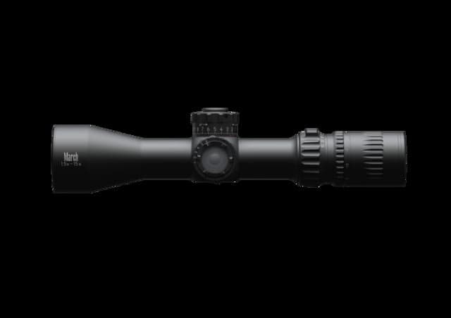 March Scopes 1.5-15x42mm Normal Turret Rifle Scopes 30mm Tube Second Focal Plane FD-1 Reticle Black D15V42IMLFD-1 Reticle