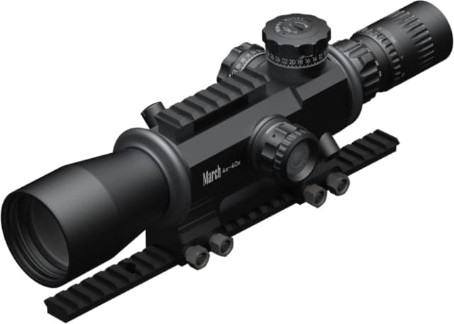 March Scopes High Master Genesis 4-40x52mm Tactical Turret Rifle Scope 34mm Tube First Focal Plane FML-TR1 Reticle Black DE0315