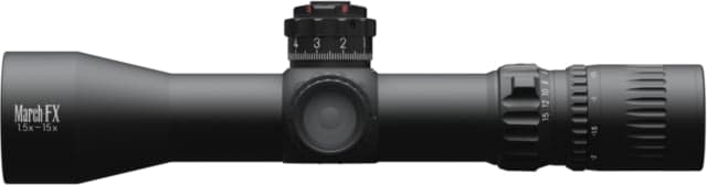March Scopes Lockable Tactical Turrets 1.5-15x42mm Riflescope 34mm Tube Dual FFP+SFP DR-TR2B Reticle Black DE0524