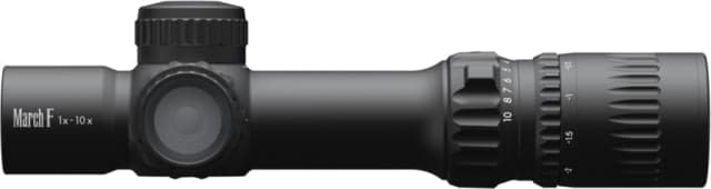 March Scopes March-F Normal 1-10x24mm LPVO 30mm Tube Rifle Scope w/Custom Unimount First Focal Plane DR-TR1FB Reticle Black D10SV24FDIMLN-P-DR-TR1FB