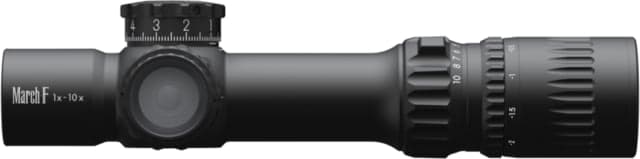 March Scopes March-F Tactical 1-10x24mm LPVO 30mm Tube Rifle Scope First Focal Plane DR-TR1FB Reticle Black D10SV24FDIML-DR-TR1FB