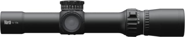 March Scopes Tactical Turret 1-10x24mm Rifle Scopes 30mm Tube Second Focal Plane Black D10V24TIFD-1 Reticle