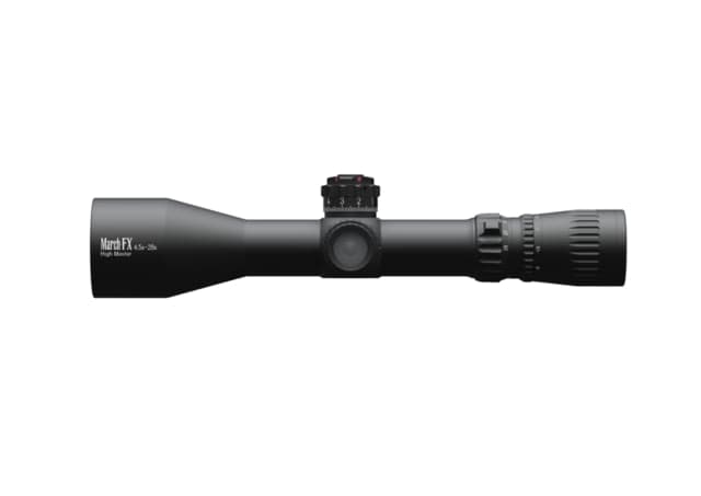 March Scopes Wide Angle 4.5-28x52mm Rifle Scope With Lockable Shuriken Turrets 34mm Tube First Focal Plane FML-PDKI Reticle Black D28HV52WFIMLXPDKI