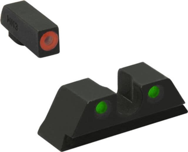 Meprolight Hyper-Bright - Highly Visible Day/Night Self-Illuminated Sights CZ P-10 Orange Front Green Rear Black