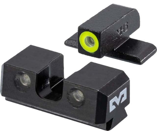 Meprolight Hyper Bright Springfield Armory Hellcat Low Fixed Tritium Night Sight Set Black Yellow Front Sight