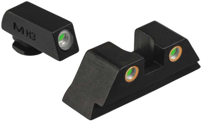 Meprolight Tru-Dot Night Sight Set for Glock 10mm & 45 ACP Green Front/Orange Rear 10222O