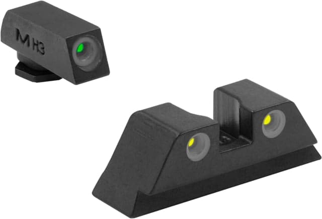 Meprolight Tru-Dot Night Sight Set for Glock 10mm & 45 ACP Green Front/Yellow Rear 10222Y