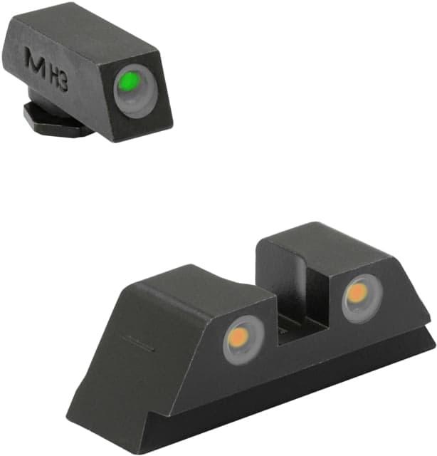 Meprolight Tru-Dot Night Sight Set for Glock 9mm .357 Sig .40 S&W & .45 GAP Green Front/Orange Rear ML10224O