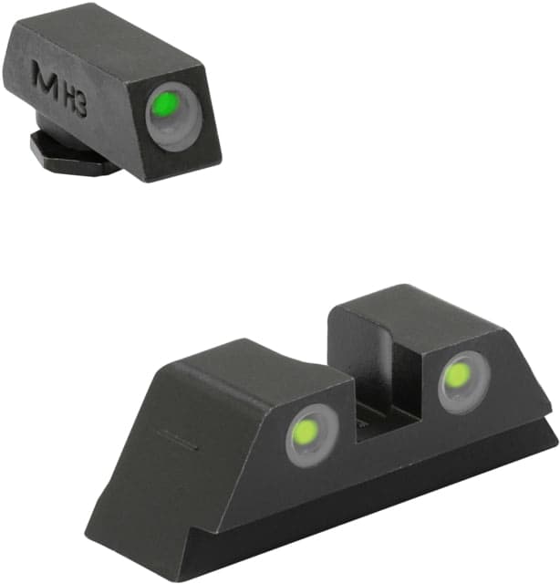 Meprolight Tru-Dot Night Sight Set for Glock 9mm .357 Sig .40 S&W & .45 GAP Green Front/Yellow Rear 10224Y