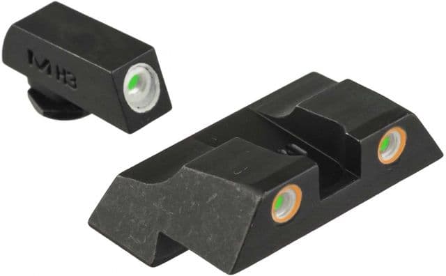 Meprolight Tru-Dot Night Sight Set for Glock G26 & G27 Green Front/Orange Rear 10226O