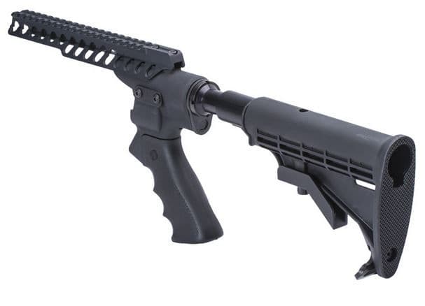 Mesa Tactical Remington Model 870 High-tube Tele Hydro Recoil Collapsible Shotgun Stock Kit Standard Damping 12 Gauge 9.5 in rail Black