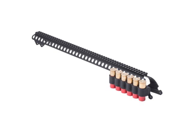 Mesa Tactical Remington Model 870 SureShell Aluminum Carrier and Saddle Rail 6-Shell 12 Gauge 20 in Black