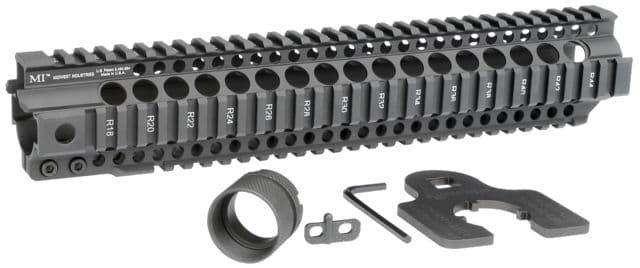 Midwest Industries 12.65in Combat Rail T-Series One Piece Free Float Handguard Black