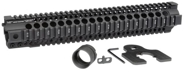 Midwest Industries 14in Combat Rail T-Series One Piece Free Float Handguard Black 0