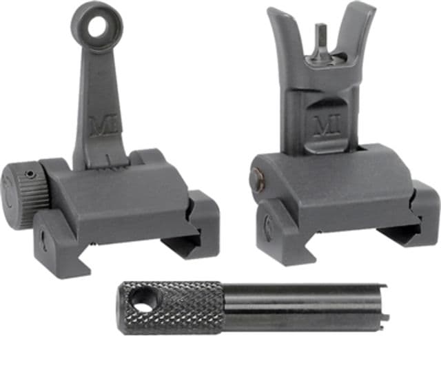 Midwest Industries Combat Rifle Top Mounted Deployable Front and Rear Sight Black