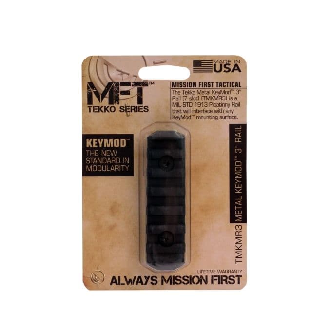 Mission First Tactical MFT TEKKO Metal KeyMod Rail 3 Inch 7 Slot Black