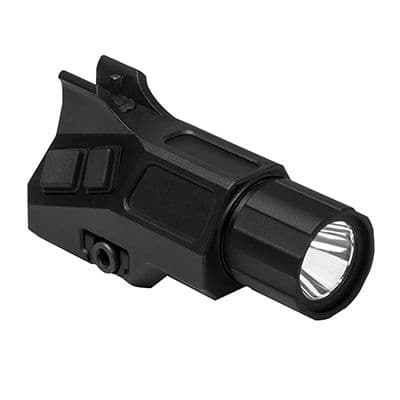 NcSTAR Ar-15/M4 LED Flashlight w/ A2 Iron Front Sight Post CR123A White 200 Lumens Black
