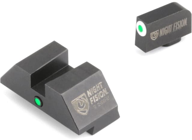 Night Fision Perfect Dot Tritium Night Sight Set Accur8 Front/Square Rear Glock 17/17L