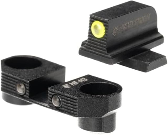 Night Fision Optic Mounted Stealth Series Square-Notch Tritium Pistol Night Sight SIG Sauer M18/M17 Yellow Front Green Tritium Rear Black