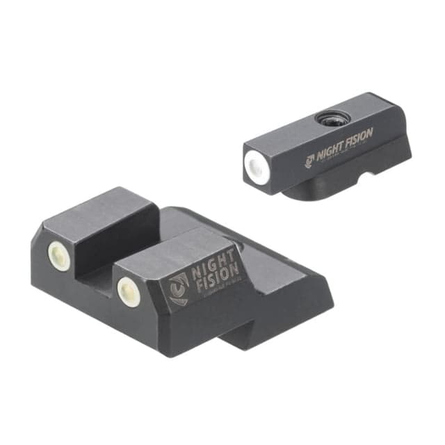 Night Fision Tritium Front Night Sight Set CZ 75/85 White Front White Rear Rings Black