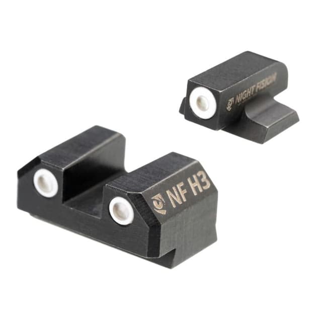 Night Fision Night Sight Set for Canik MC9 w/ White Front White Rear Rings Black One Size