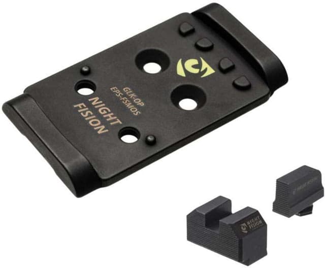 Night Fision Holosun EPS Glock Mos + Blacked Out Sights Combo Black