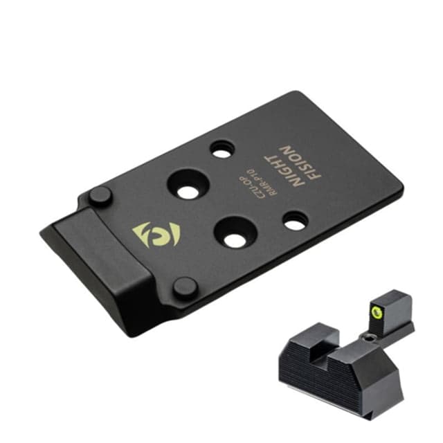 Night Fision Holosun 507c Adaptor Plate + Tritium Ylw Front Sight Combo RMR/507c to CZ-P10 Black