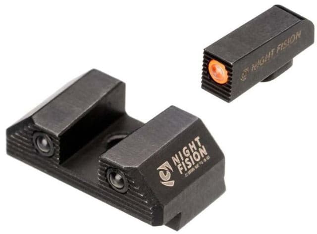 Night Fision Optics Ready Stealth Glock Night Sight Set Glock 19/17/45/23 w/ Holosun SCS Orange Front