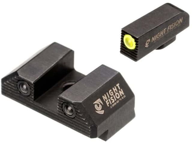 Night Fision Optics Ready Stealth Glock Night Sight Set Glock 19/17/45/23 w/ Holosun SCS Yellow Front