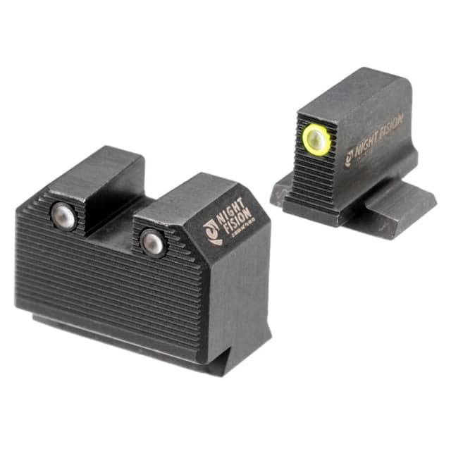 Night Fision Optics Ready Stealth Smith & Wesson Night Sight Set S&W M&P w/ RMR/507c/SRO Yellow Front Black SAW-205-311-402-YGZG
