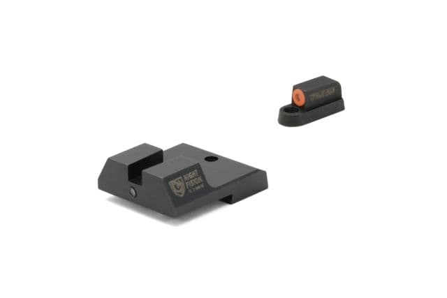Night Fision Perfect Dot Accur8 Front Night Sights w/ Square Notch Rear for CZ-USA Orange Front w/ Green Tritium - Black Rear w/ Gree fits P-10C